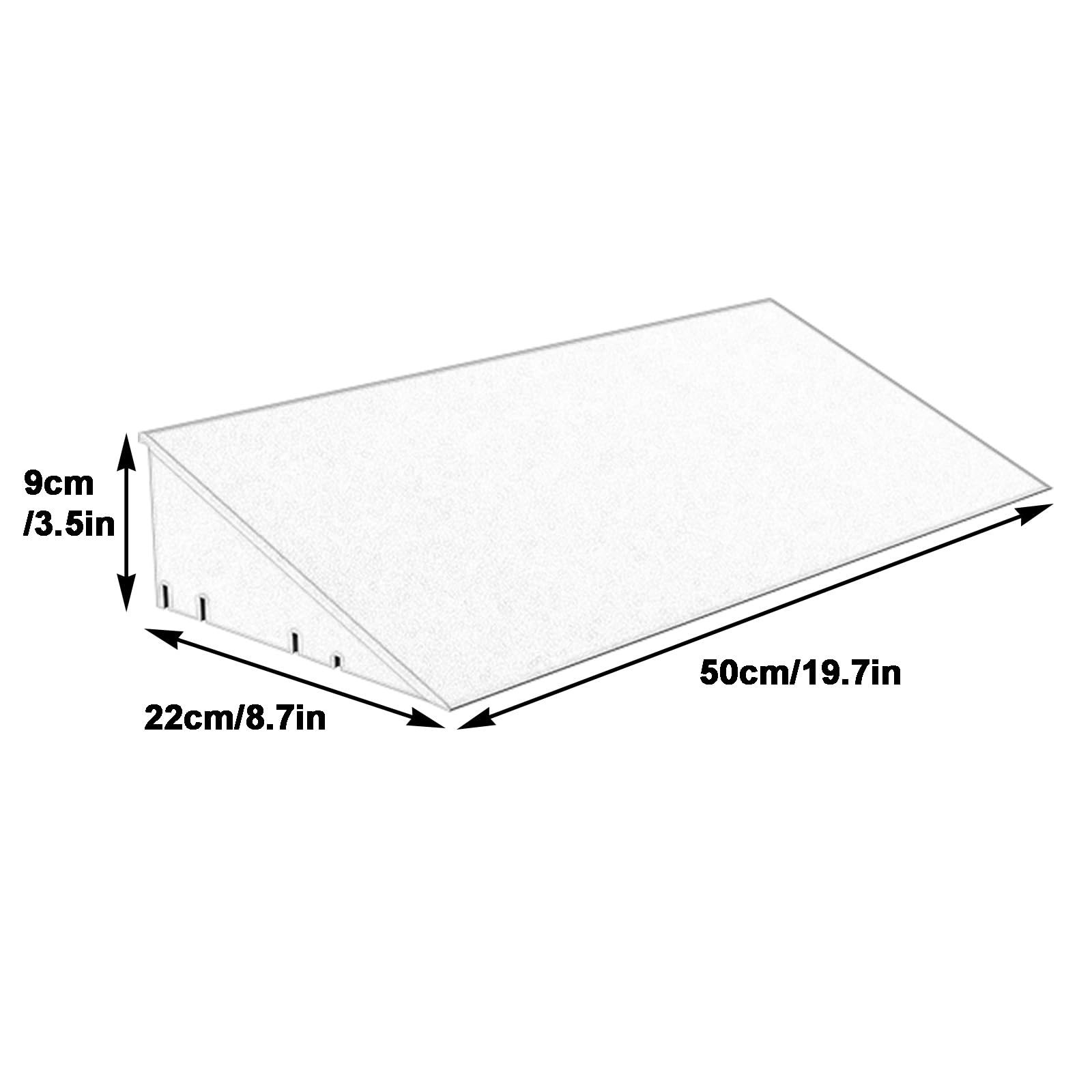 Rampa per Disabili, Rampe per Auto Antiscivolo, Portata 3500 kg, per Ingressi con Aspirapolvere Domestico, Capannoni e Scale(Black,50x22x9cm)
