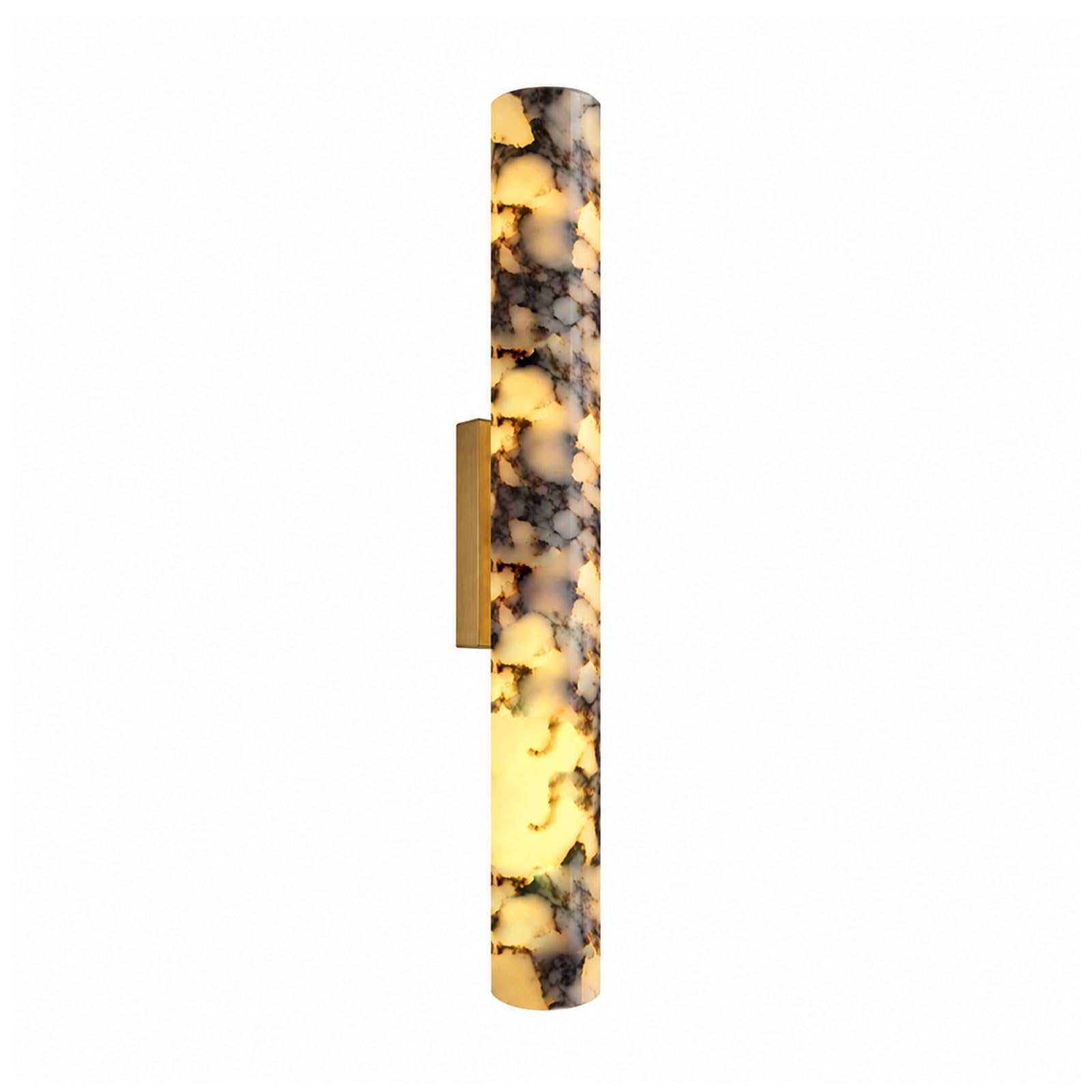 IOEDHW Cylindrical Marble Wall Sconce Slim Vertical Natural Stone Wall Lamp