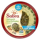 Sabra Spinach & Artichoke Hummus Dip, 8oz - Smooth & Creamy Hummus for Dipping Vegetables & Snacks, Sandwich Spread & Healthy Snacking - Non-GMO, Vegan, Gluten-Free, Kosher & Vegetarian
