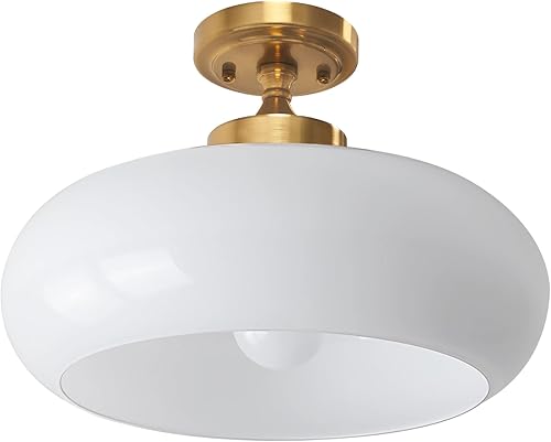 Miniatura 27 de Lámpara de techo semiempotrada dorada moderna de mediados de siglo, lámpara de techo naranja clásica, candelabro de vidrio vintage, lámpara de