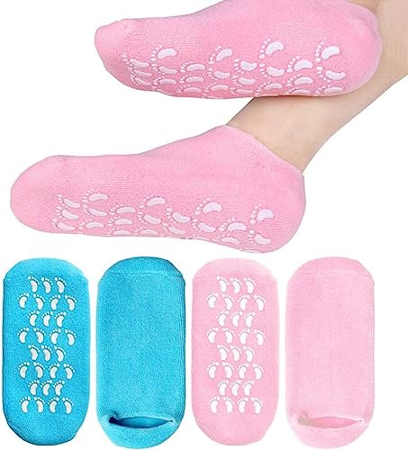 Image of Vn care Silicone Socks for Women, Crack Heel Repair Socks, Spa Gel Socks for Women, Silicon Socks, Silicone Socks for Men, Foot Hydration Socks Vitamin E-Multicolour (Baby Pink)