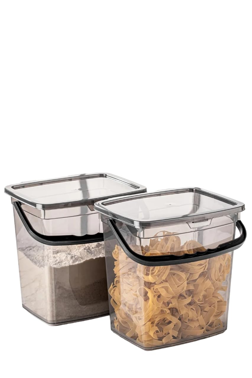 2 pieces x 6 Litres Large Food Containers, Rice Bucket，Food Storage Bins with Lids, BPA Free Kitchen Storage Containers to Store Dry Food, Cat/Dog Food Storage Container