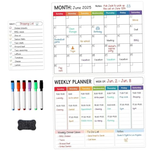 Kit de calendrier magnétique effaçable à sec pour réduire la charge mentale et organiser vos journées