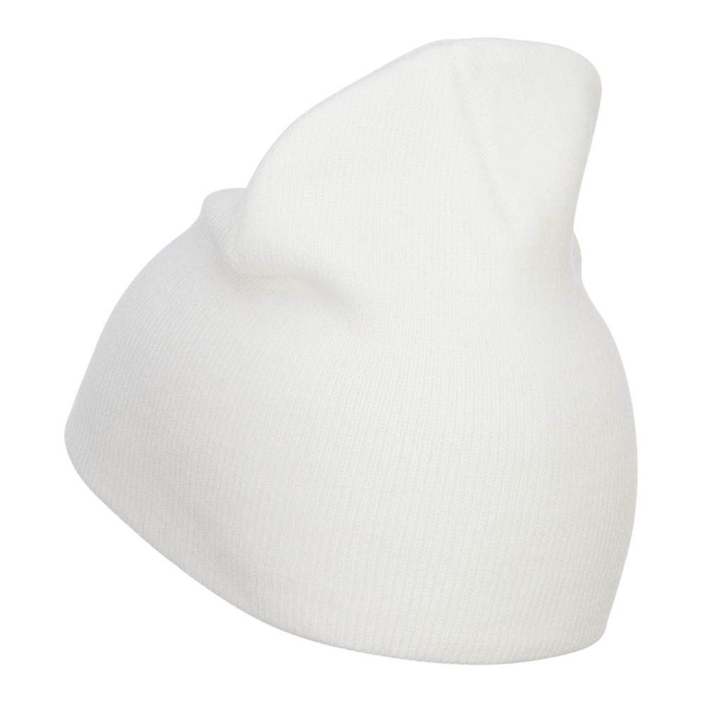 e4Hats.com Mini Irish Embroidered Short Beanie - White OSFM