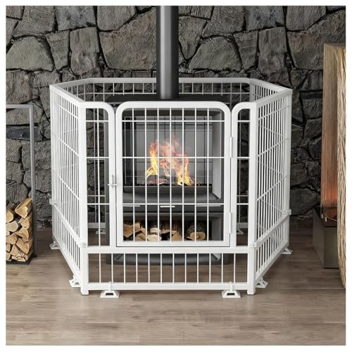 Valla de seguridad para chimenea, barandilla de metal para protección de mascotas, barrera antiquemaduras para perros/gatos, caja de seguridad para hoguera, 50 x 50 x 50 cm
