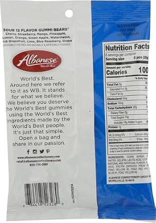 Albanese 12 Sour Flavors Gummy Bears 7 oz.12