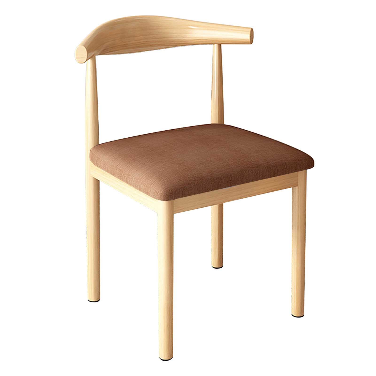 Chaise à manger pour cuisine en tissu de lin style Europe du Nord avec cadre en fer en métal