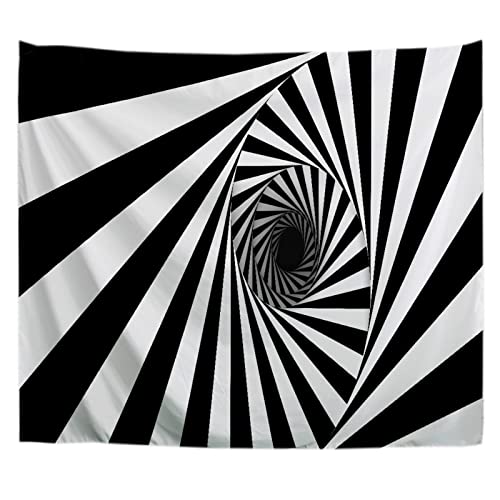 Tapiz de pared abstracto blanco y negro de 153x203cm para decorar el dormitorio