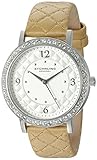 Stuhrling original women's quartz watch with silver dial analogue display and beige leather strap 786. 01