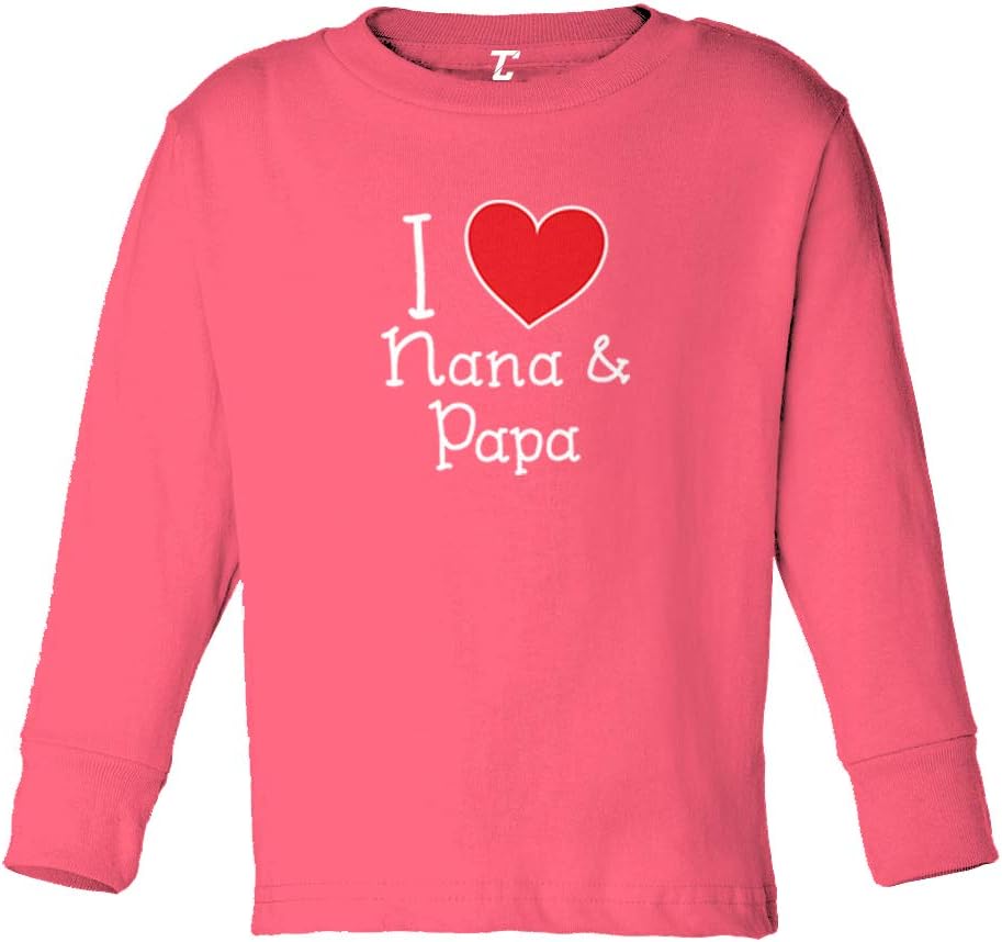I Love My Nana & Papa - Heart Cute Infant/Toddler Cotton Jersey T-Shirt