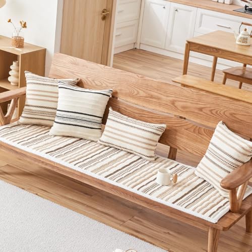 Housse de canapé chic et protège-coussin de haute qualité gris 60X210cm - 8
