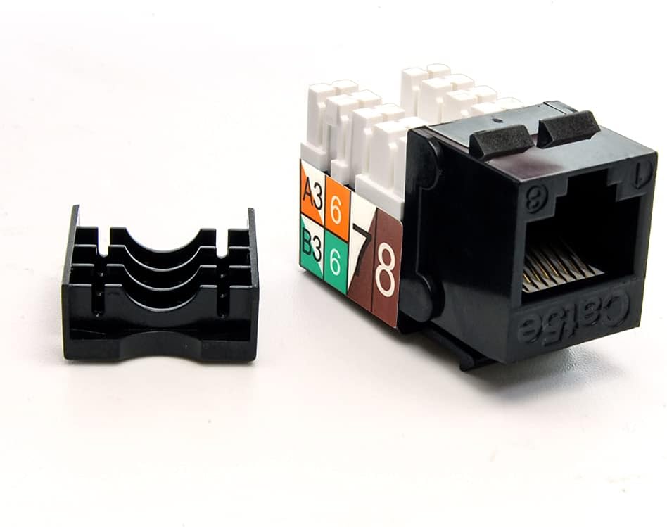 Cat.5E RJ45 110 Type Keystone Jack Black, 4 Pack