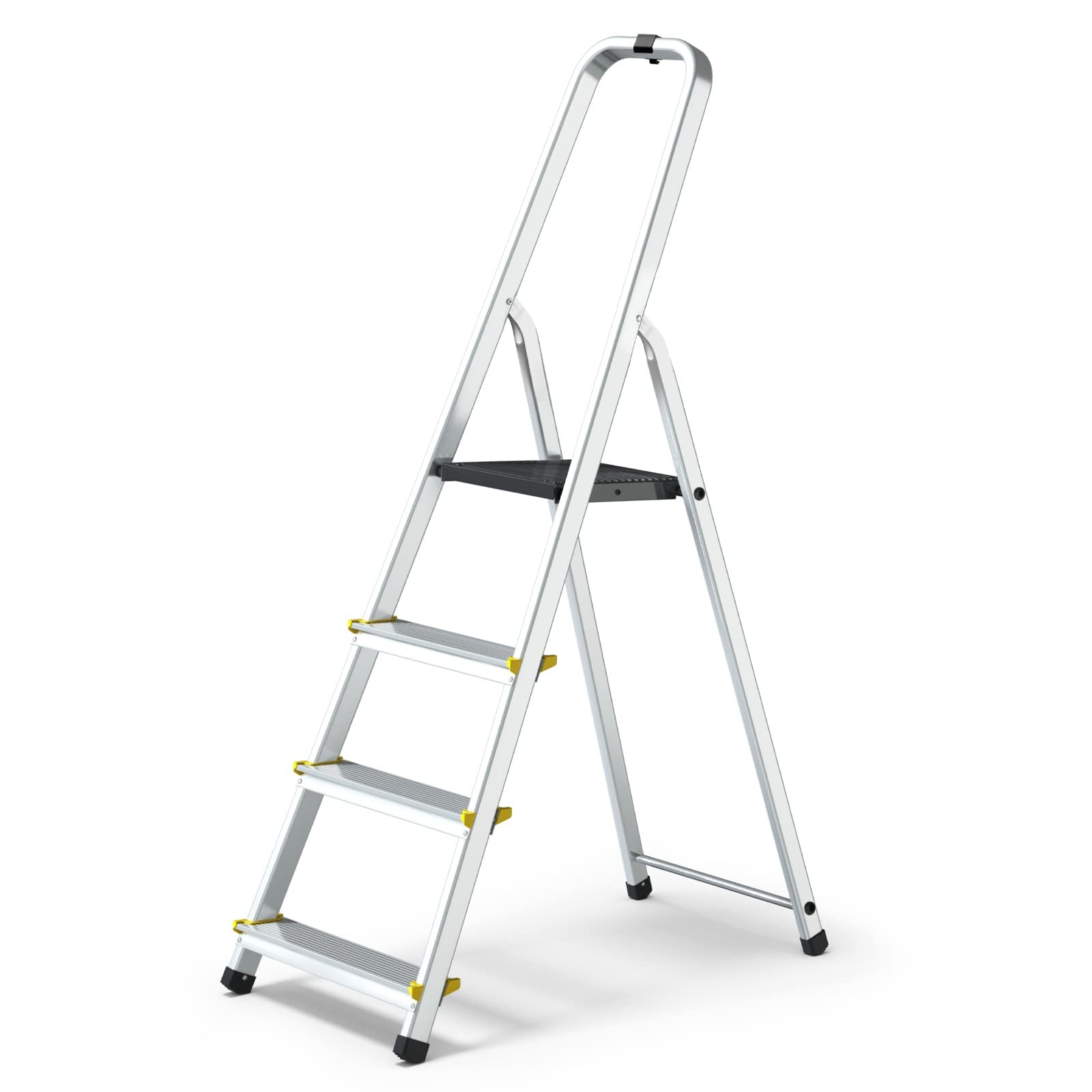 MOWA - Escalera profesional de aluminio, 4 peldaños