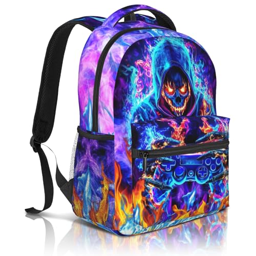 Nebcog Boys Backpack For Kids School Backpack For Boys Children Game Bookbag Teens Elementary Middle School Backpacks for Boy 6-18 Waterproof Lightweight 17 Inches Travel Back Pack