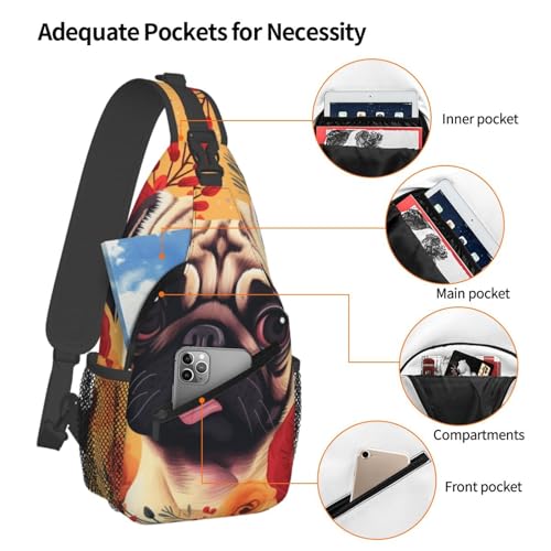 Mochila Pequeña Tipo Sling para Hombre y Mujer Negra miniatura 4