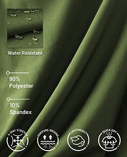 Mier Men's Stretch Casual Dress Pants Lightweight Quick Dry Slim Fit Athletic Pants For Golf, Work, Jogger, Army Green, L #TOP3