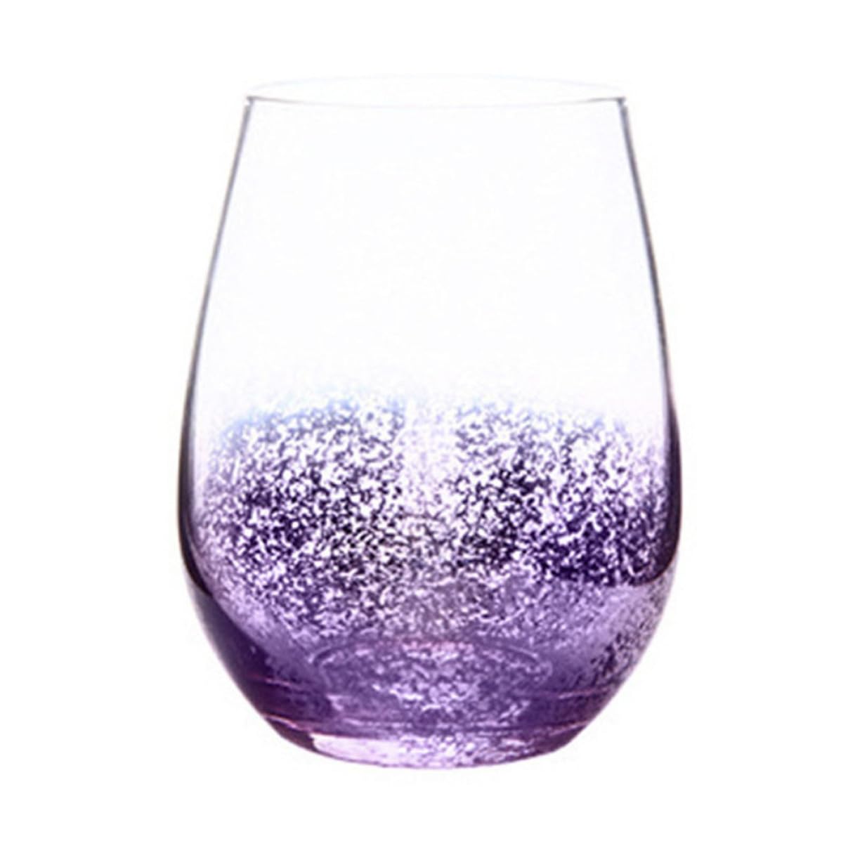 Vaso de vidrio de 540ml Outanaya color púrpura y forma ovalada de diseño