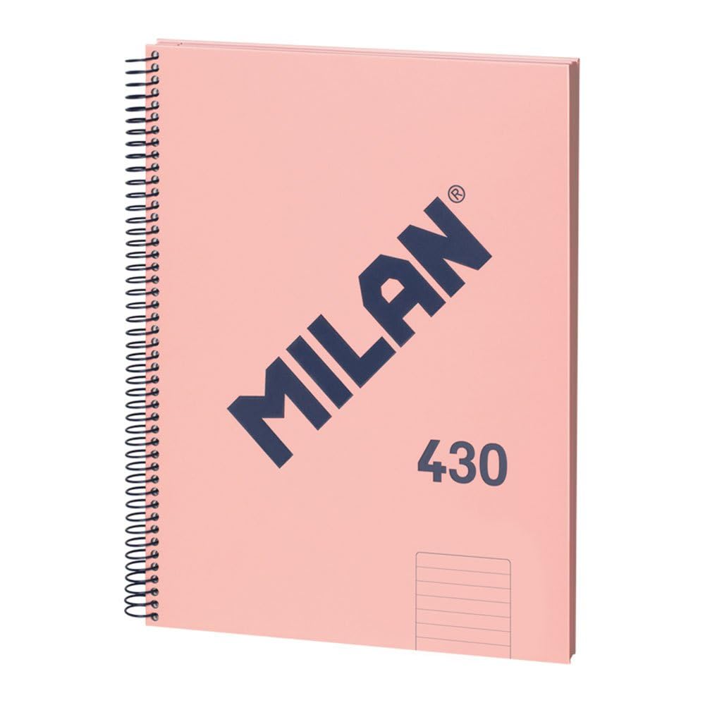 MILAN® Cahier A4 à couverture rigide, ligné, 80 feuilles, série 1918, rose