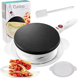 CucinaPro Cordless Crepe Maker- Holiday Breakfast Essential w FREE Recipe