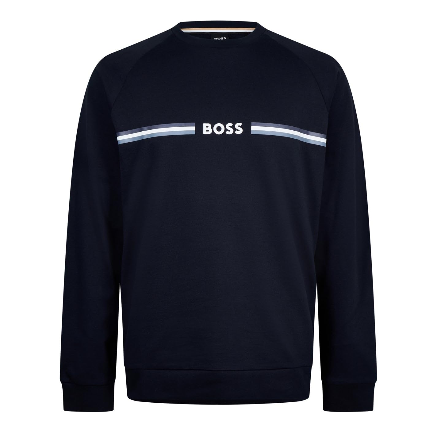 Boss Men's Authentic Cotton Relaxed Fit Crew Sweatshirt Blue Small