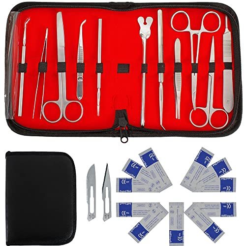 oiakus 22 Pcs Dissection Kit Biology Lab, Stainless Steel11scalpel Blades Advanced Dissection Kit, for Medical Students and Veterinary Biology Lab Anatomy Dissecting Set.