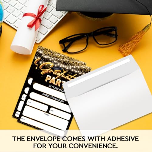 SHIEL-EVEN 20 Pcs Grad Party Invites, Graduation Party Invitation Card With Envelope For Middle High School Or College Grad, Graduation Party Decor or Supply, Graduation Ceremony Announcement