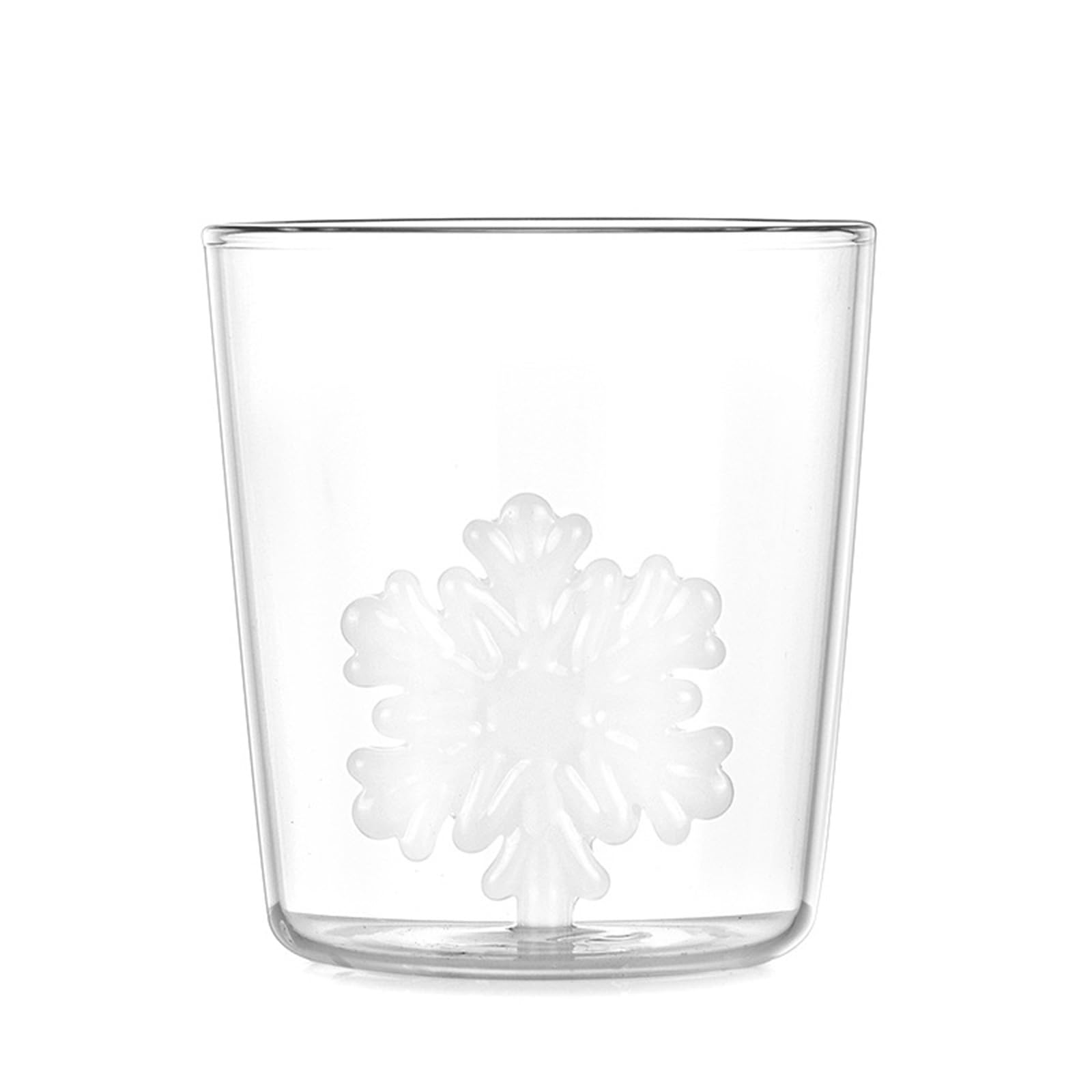 Xinsheinelry Decorative Christmas Glass Cup Christmas Party 3D Glass Mug Practical Festival Pattern Embellished Mugs Party Glasswares