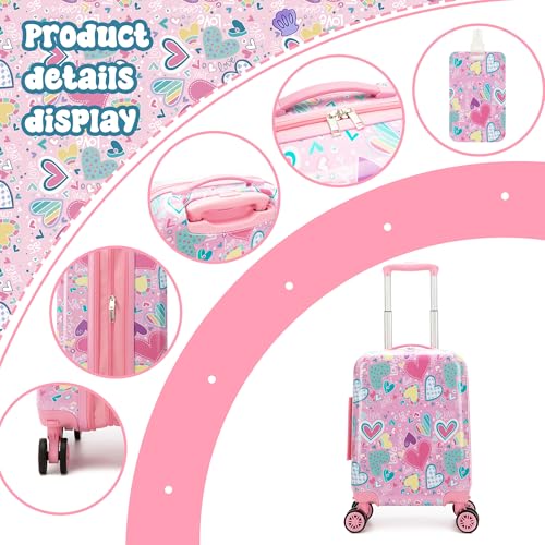 HTgroce 2 Piece Children's Suitcase 16 Inches with Travel Pillows, Hand Luggage Kids Suitcase, m - Image 4