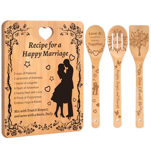 Set de Tabla de Cortar de Bambú Grabada con Utensilios miniatura 1
