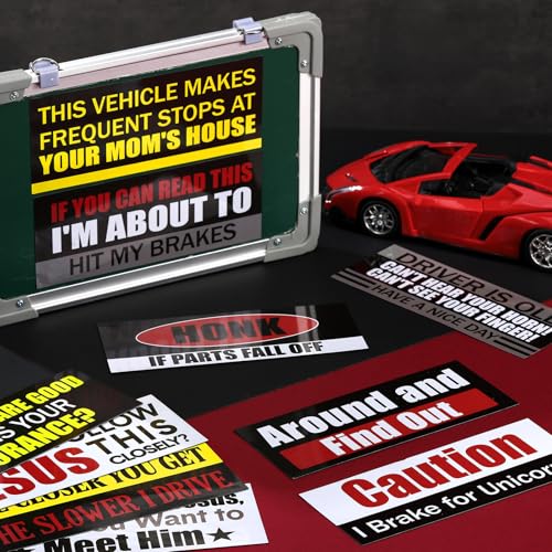 Image of AmazingSpark 10 Pcs Bumper Magnetic Sticker Funny Car Bumper Sticker This Vehicle Makes Frequent Stops at Your House Car Accessories for Truck Vehicle Luggage Window Refrigerator 8 inch x 3 inch