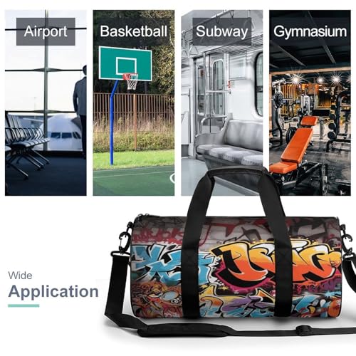Graffiti Hip Hop Gym Bag for Men Women Water Resistant Duffle Bag Travel Lightweight Bag for Travel Sports3