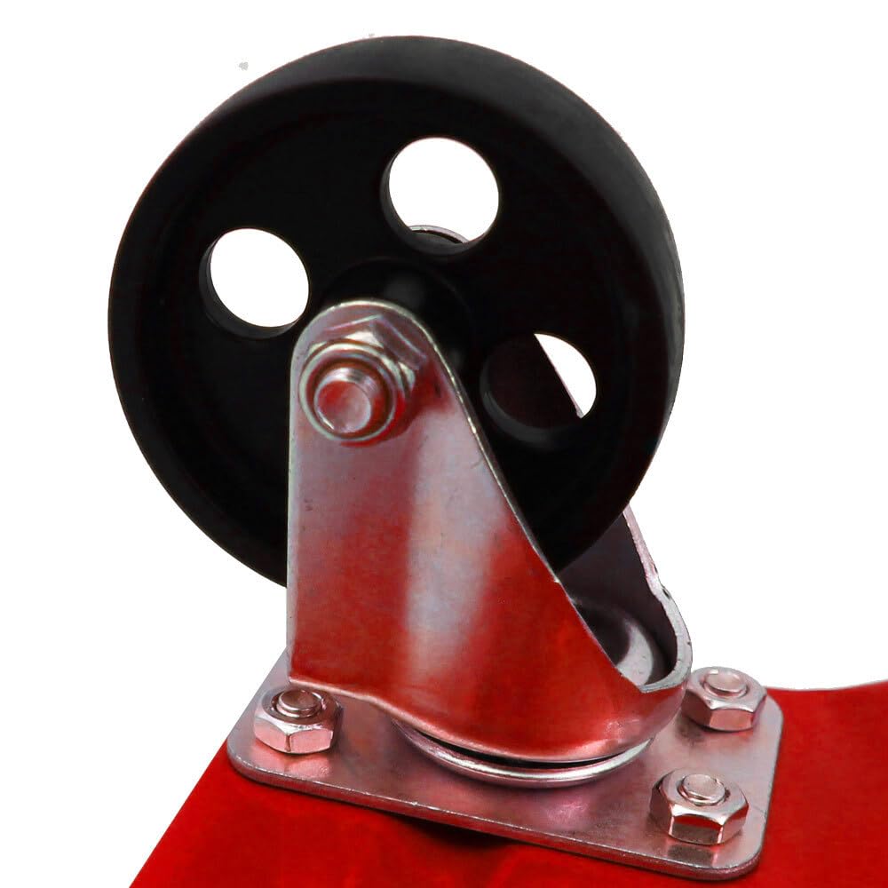 BITUXX 4 Stück Rangierhilfe für PKW Auto Rangierroller Rangierheber Wagenheber Roller Belastbar bis 450 kg pro Rangierroller Rot