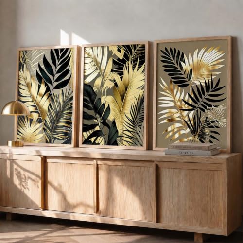 Image of kotart Painting for Wall Decoration - Modern Art Wall Decor Framed Painting for Living Room Bedroom - Framed Posters /Paintings with Frame Set of 3 (Art-7, 35x37 Inch)