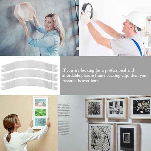 Image of KALLORY 50pcs Picture Frame Backing Clips Hardware for Invisible Fixation Sturdy and Lightweight Design for Picture Framing Projects and Artwork Display