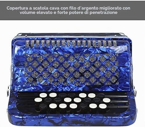Fisarmonica in legno massello, 22 tasti, 8 bassi, fisarmonica per principianti e professionisti, colore: rosso
