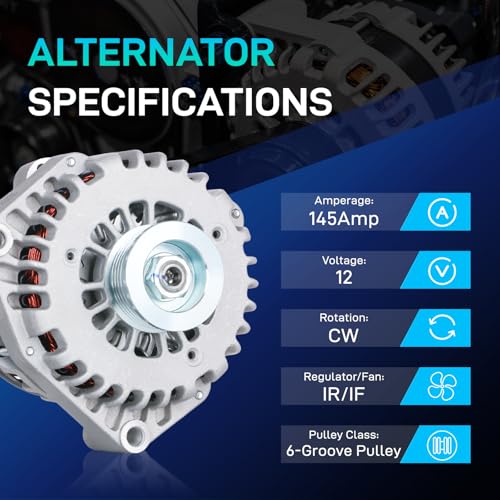 Image of New Alternator Fit for 2005-2006 Chevy Silverado 1500, GMC Sierra 1500, Chevy Avalanche 1500, 2007 GMC Sierra 1500 Classic, Silverado 1500 Classic, 4.3L 4.8L 5.3L 6.0L 8302 ADR0368 400-12247 10392759