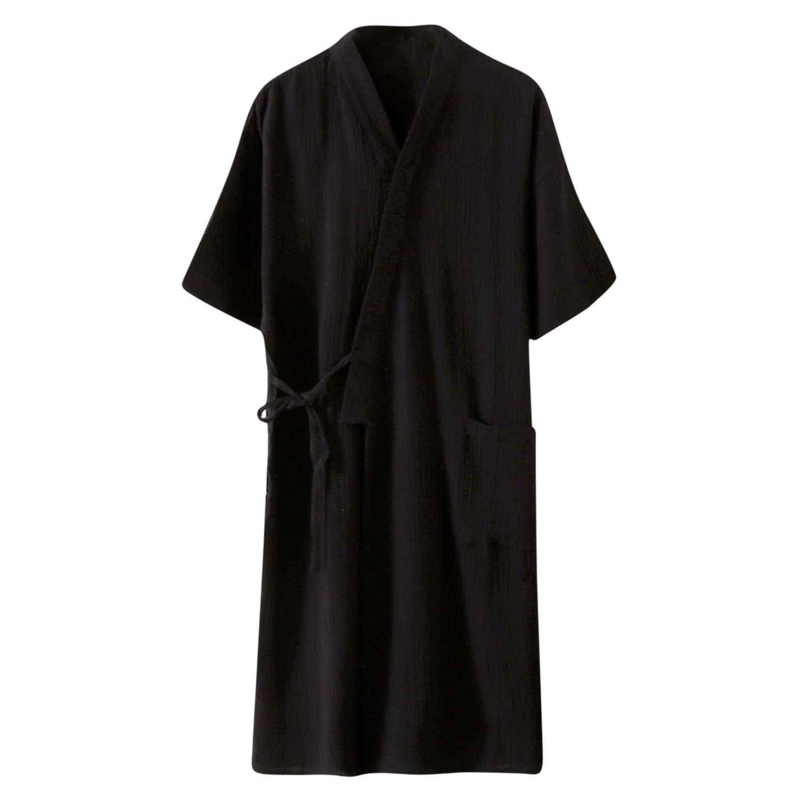 Lightweight Mid-Length Robes For Women Solid Kimono Bathrobe - Soft Fast-Drying Long-Lasting Cotton Blend Unisex