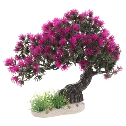 DECOMELODY Künstlicher Aquarium Dekorationsbaum aus Kunststoff Realistische Form Feine Verarbeitung zur Dekoration von Fischbecken und Aquarienlandschaften