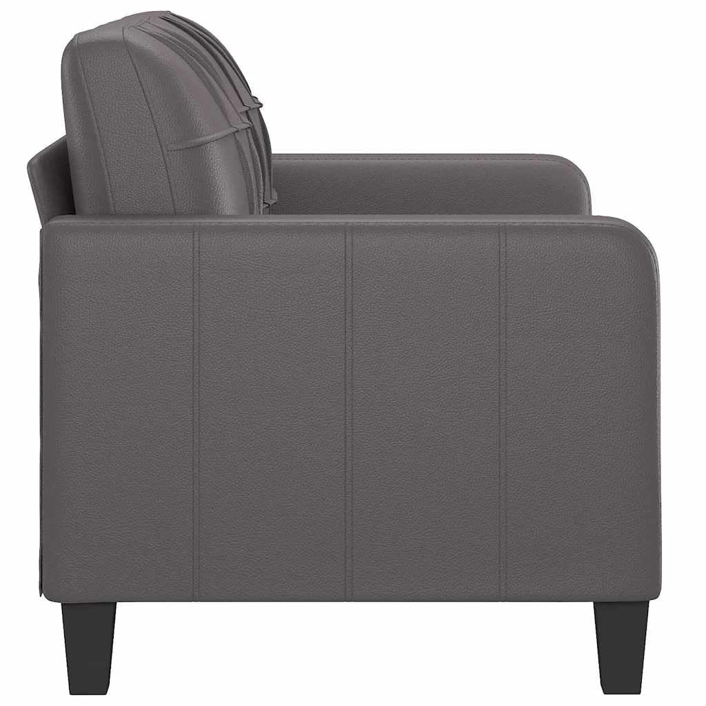Sofá de 2 plazas de piel sintética gris sofá 120 cm ancho asiento