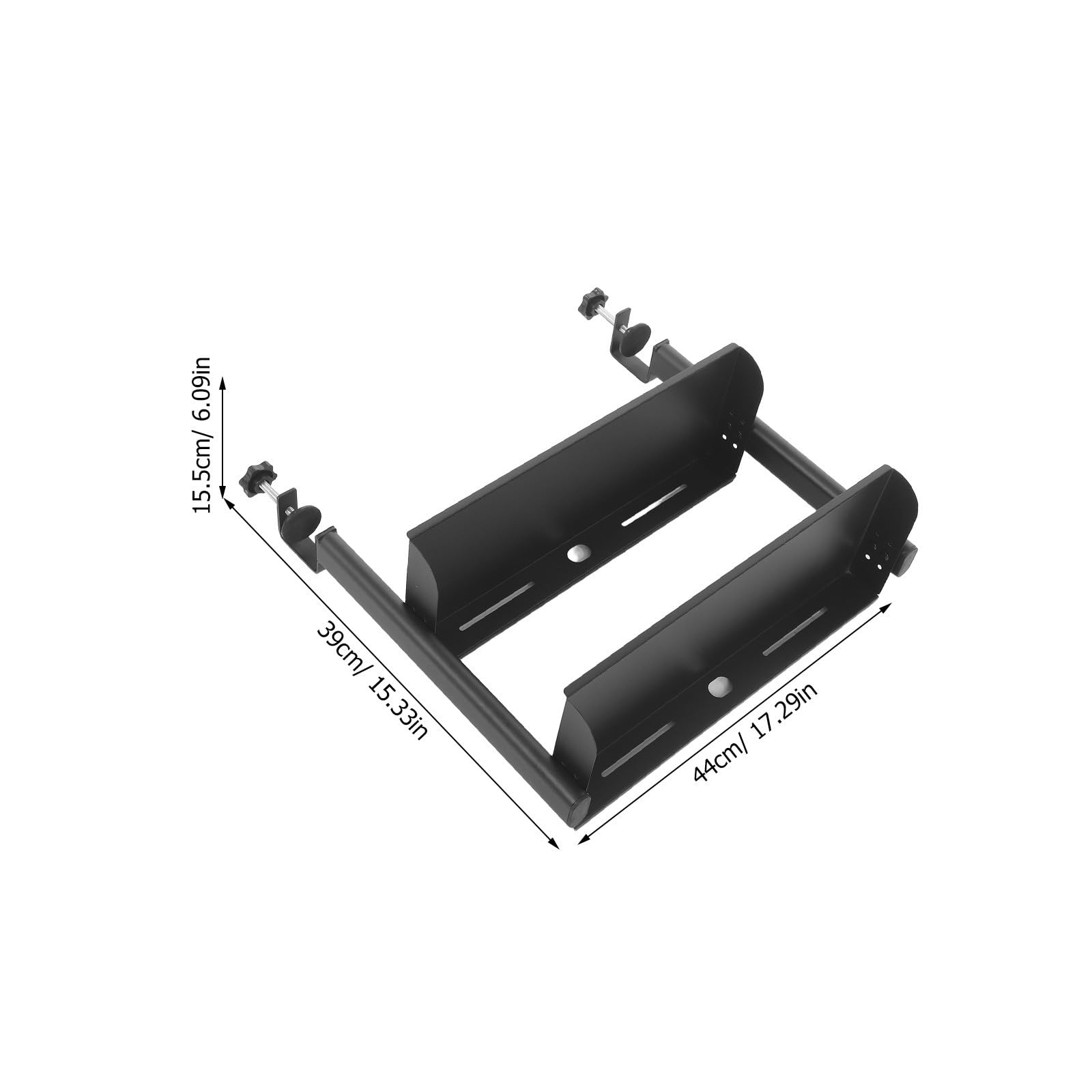 NUOBESTY Klemmregal Schreibtisch 2 stufiges Desktop Organizer Regal aus Eisen in Schwarz mit Einfacher Montage für Heimarbeitsplatz und Arbeitszimmer
