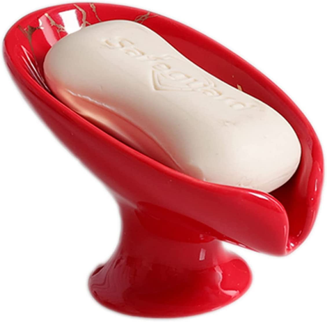 MAYABI jabonera jabonera de Ceramica Oval Soap Tray, For Bathroom Decoration-red-13.5x8.5x9.5cm (Color : Groen)