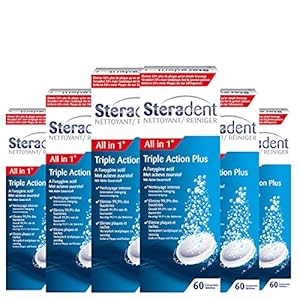 Steradent Kunstgebit Reiniger – Triple Action Plus – 60 stuks x6
