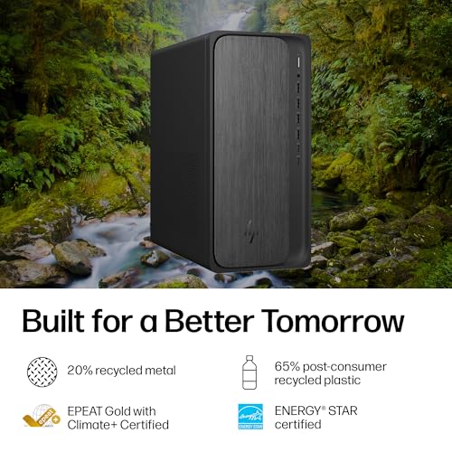 Image of HP OmniDesk Desktop AI PC, Intel Core Ultra 7 265, 16 GB RAM, 1 TB SSD, Intel Graphics, Windows 11 Home, Microsoft Copilot, Gray Wood, M03-0102 (2026)