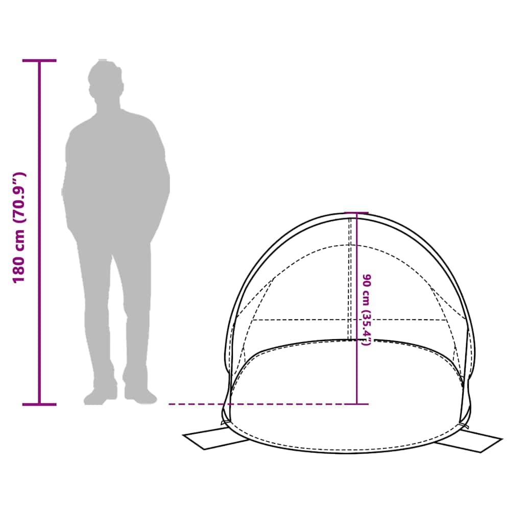 Tenda da spiaggia pop-up, impermeabile, 205 x 125 cm, con borsa per il trasporto e picchetti, leggera tenda da campeggio per esterni, festival, spiaggia e escursioni, resistente al vento e