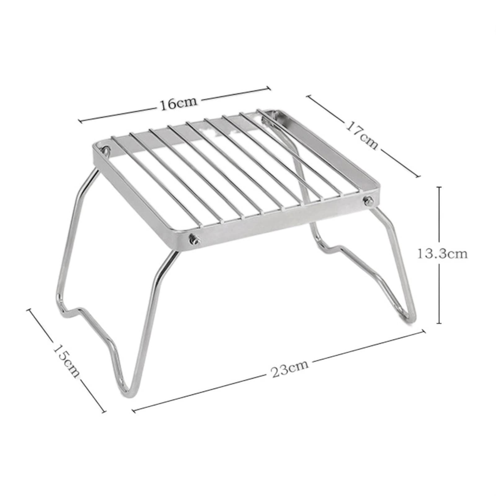 Grill 2pcs Parrilla plegable de acero inoxidable, horno portátil para acampar al aire libre, soporte para parrilla de barbacoa, accesorios para barbacoa