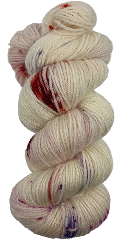 Zen Yarn Garden Superfine Superwash Merino 400 Yard Skein (100g) Weight (Burgundy Splatter)