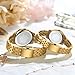 FANMIS His and Hers Couples Watches for Men and Women Stainless Steel Pair Watch Business Waterproof Quartz Analog Watch Valentines Day Gifts for Lover (Gold Gold)