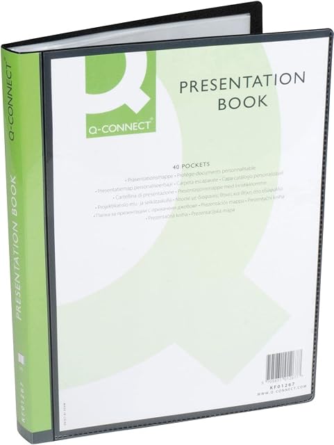 Q-Connect A4 40-Pocket Presentation Display Book - Black