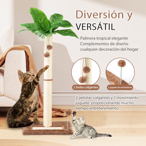 Leisuremix Rascador Poste para Gatos, 80 cm Alto Rascador Gatos, Cat Scratching Post para Gatos Grandes - imagen 5