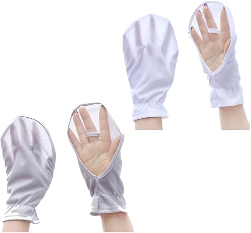 2 pares de guantes de protección solar para manos, protector UV, transpirable, refrescante, sin dedos, para mujeres y hombres, conducción, pesca,